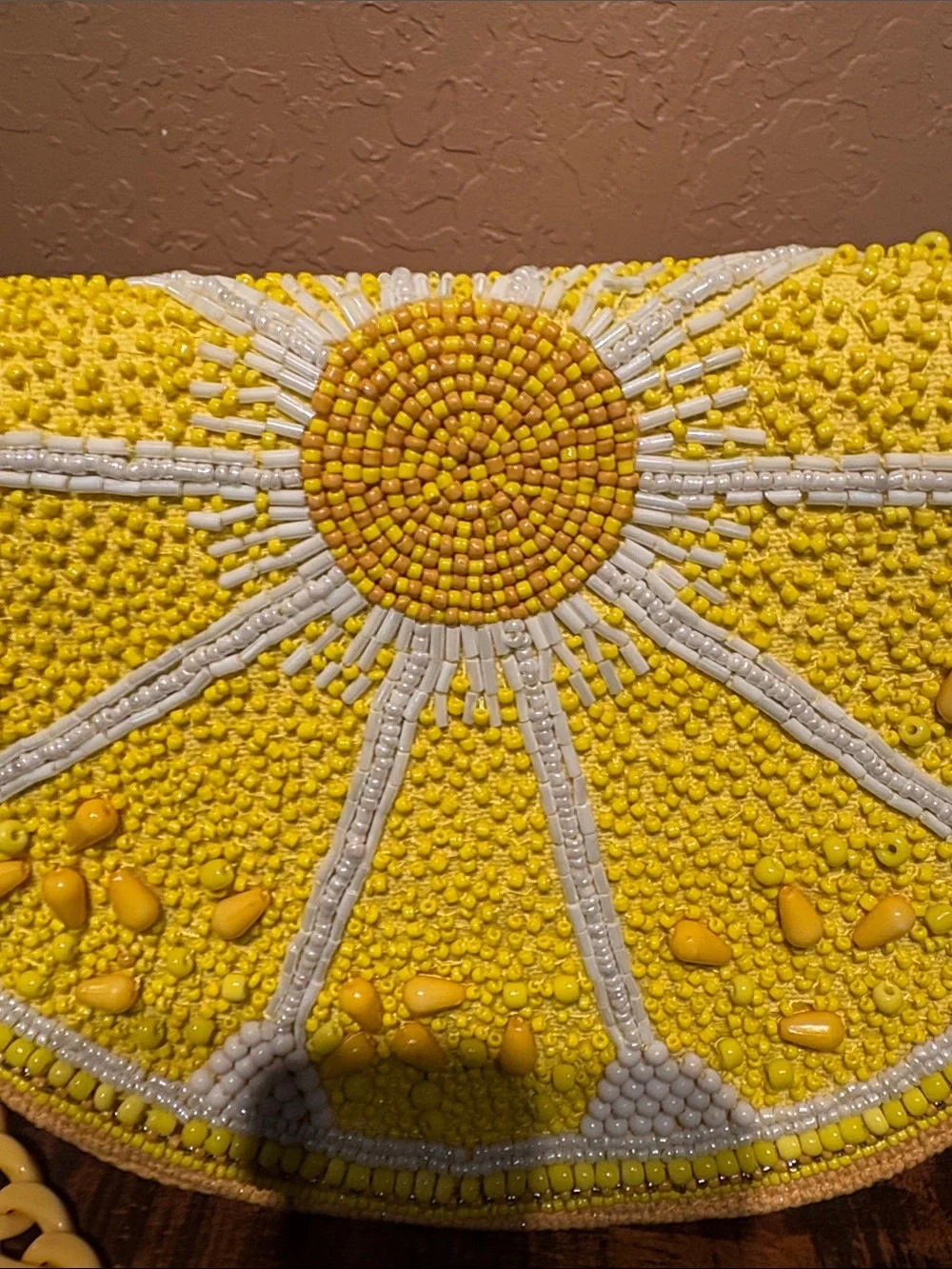 America & Beyond NWT Beaded Lemon Clutch/Shoulder Bag